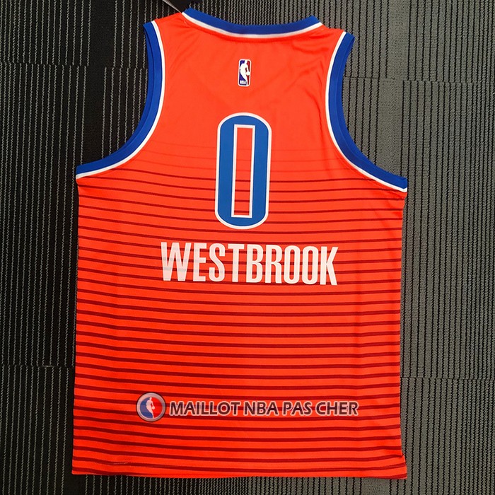 Maillot Oklahoma City Thunder Russell Westbrook NO 0 Statement 2021 Orange